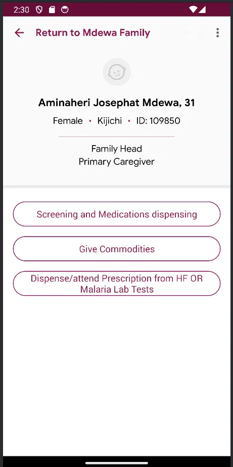 Patient profile to provide services