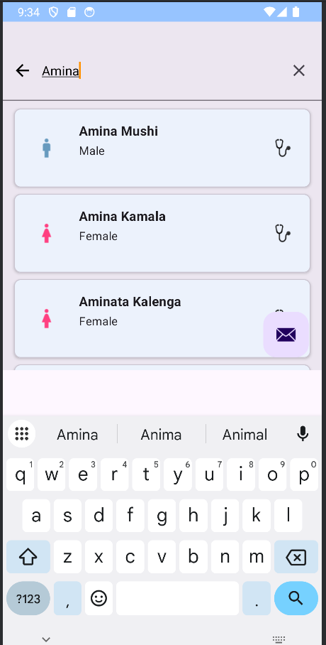 Search Patient Screen